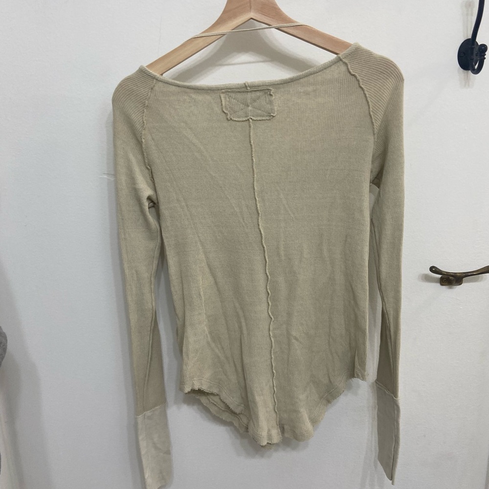 We The Free by Free People Beige Thermal Long Sleeve Top - Picture 2 of 7